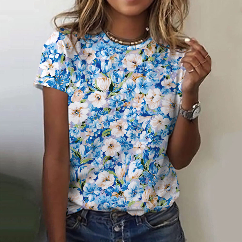Printed Petal Tee Top