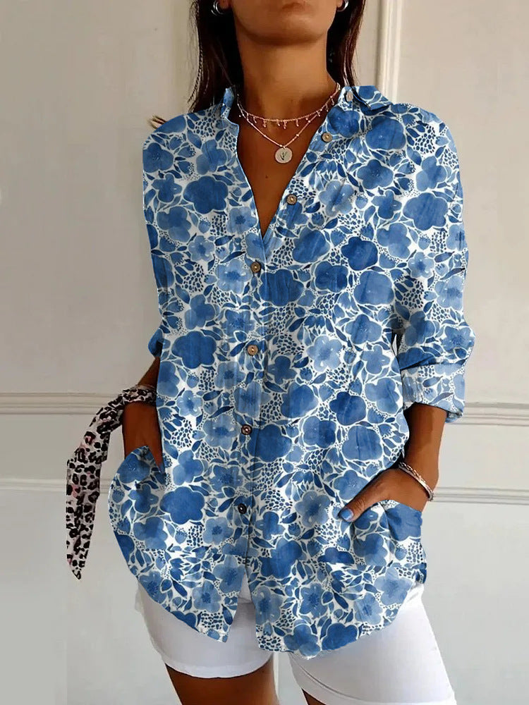 Vintage Floral Print Blouse for Casual Outfits