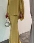 Two-Piece Pearl Floor-Length Gown