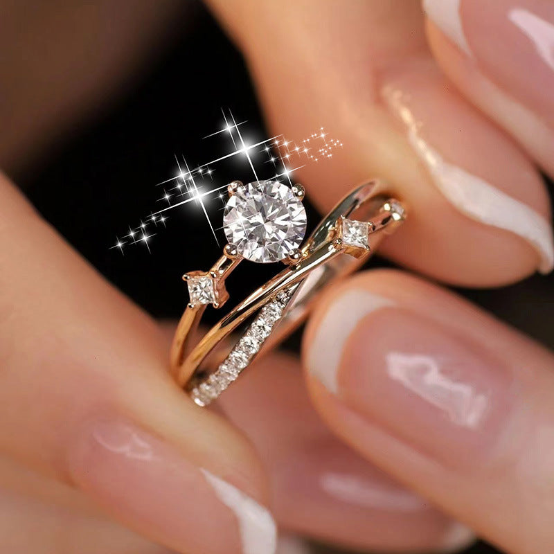 Women’s Rose Gold Moissanite Ring
