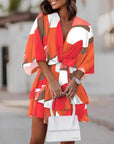 Flowy Batwing Dress with Elegant V Neck