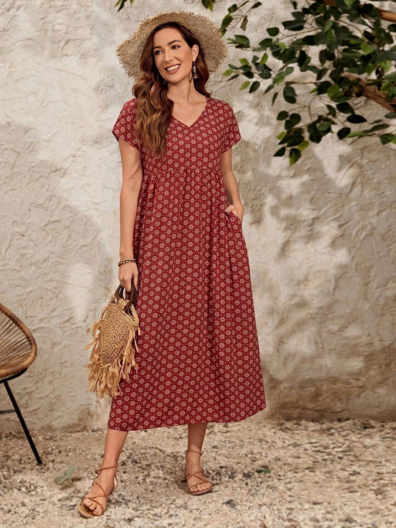 Soft Flowing Maxi Dress with Sleeves