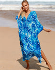 Chic Kimono-Style Dress in Amber Tide Hues