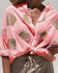Long Sleeve Button Print Shirt
