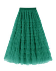 Flowy Layered Mesh Midi Skirt