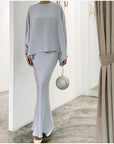Two-Piece Pearl Floor-Length Gown