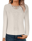 Lace Patchwork Round Neck Top