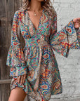 Vintage Print Flare Dress