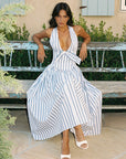 French Style Bow Halter Neck Dress