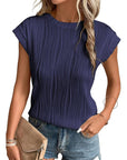 Ribbed Round Neck Tops