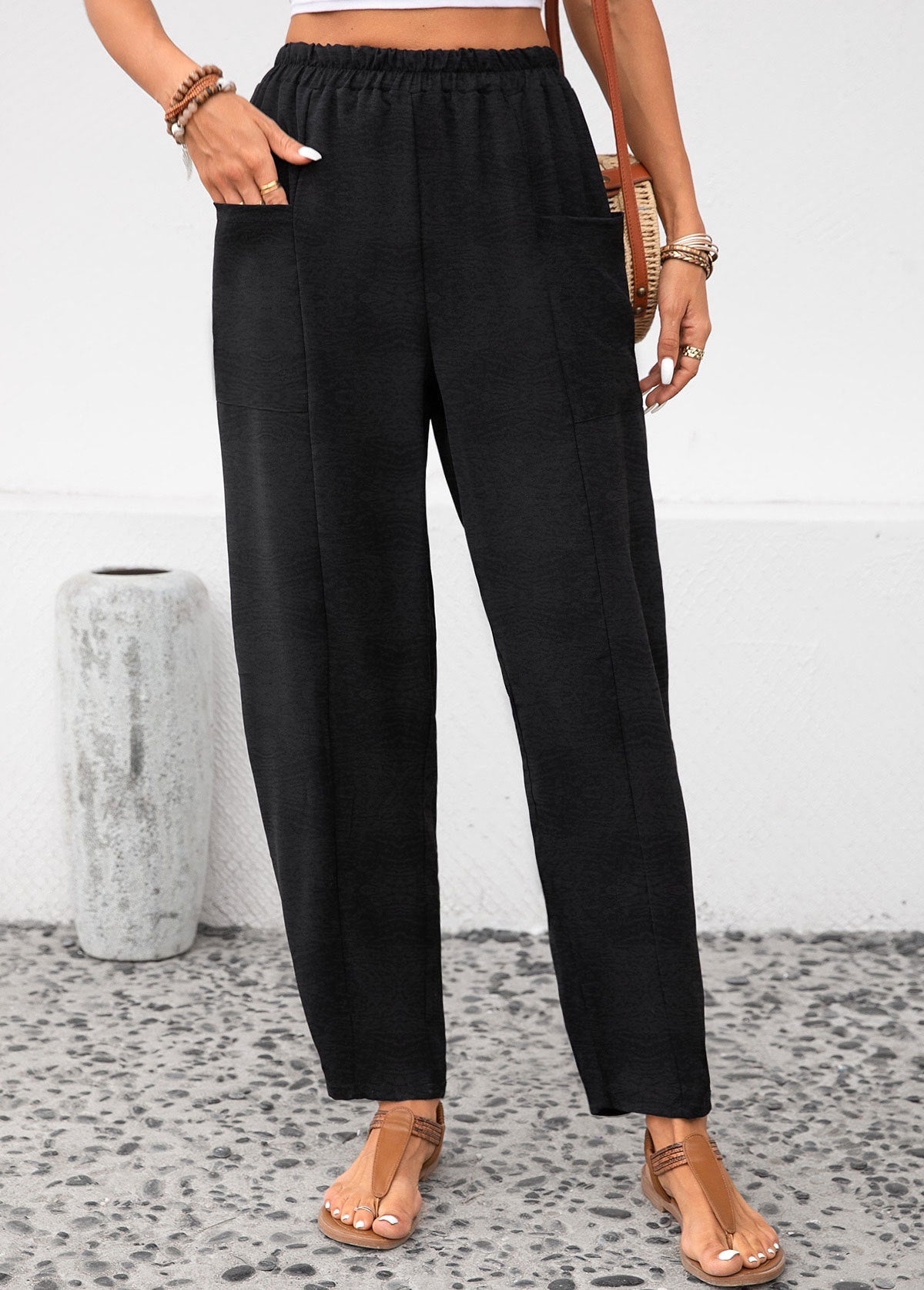 Plus Size Ice Silk Pants