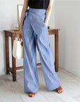Fashion Lace-Up Striped Pants