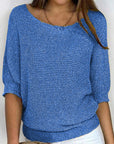 Relaxed Ribbed Knit Lounge Top