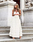 Flowy Layered Mesh Midi Skirt