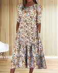 Casual Round Neck Long Dress