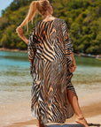 Lightweight Kaftan Dress in Coastal Tones