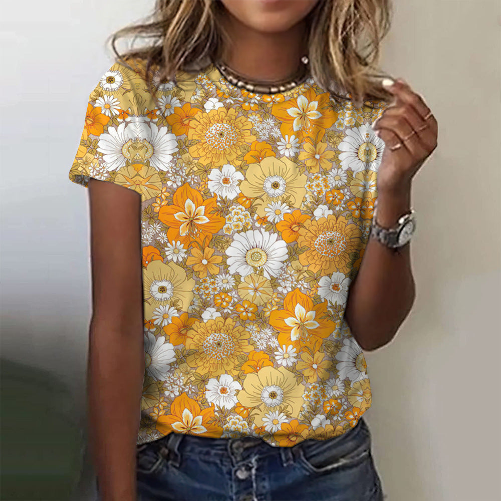 Round Neck Blossom Top
