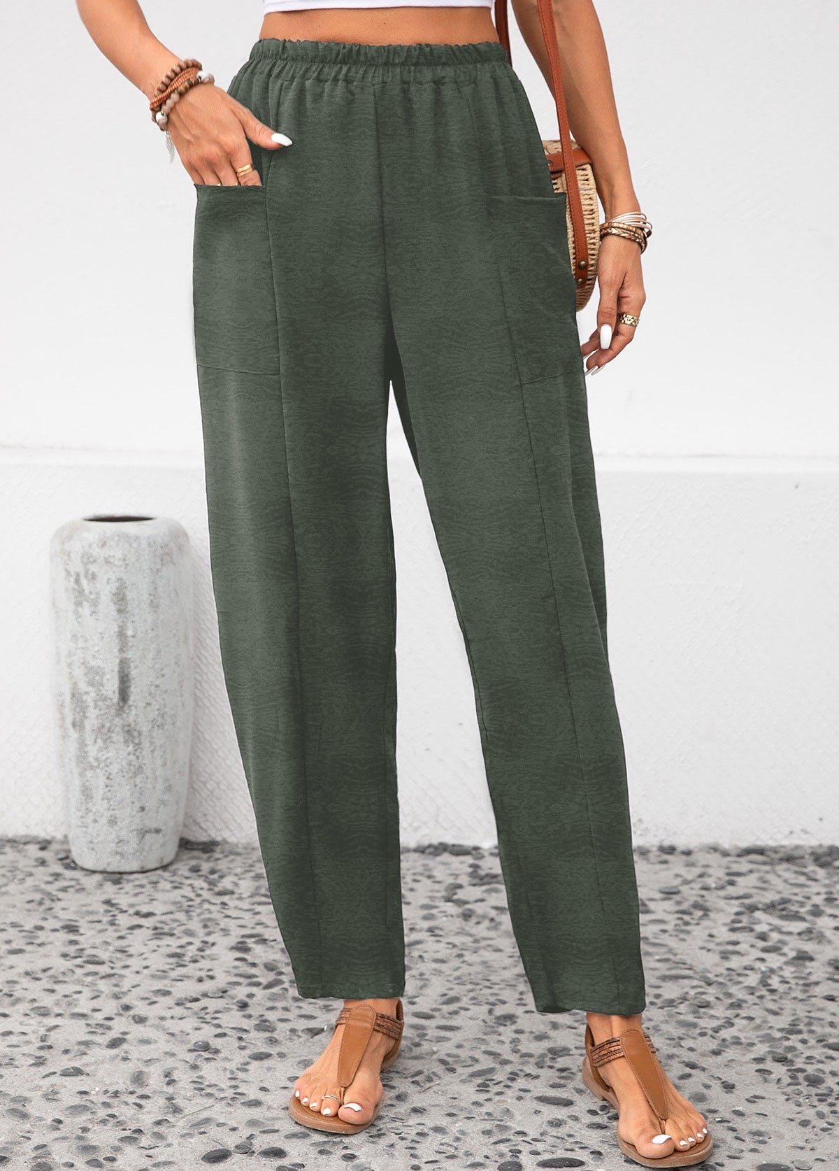 Plus Size Ice Silk Pants