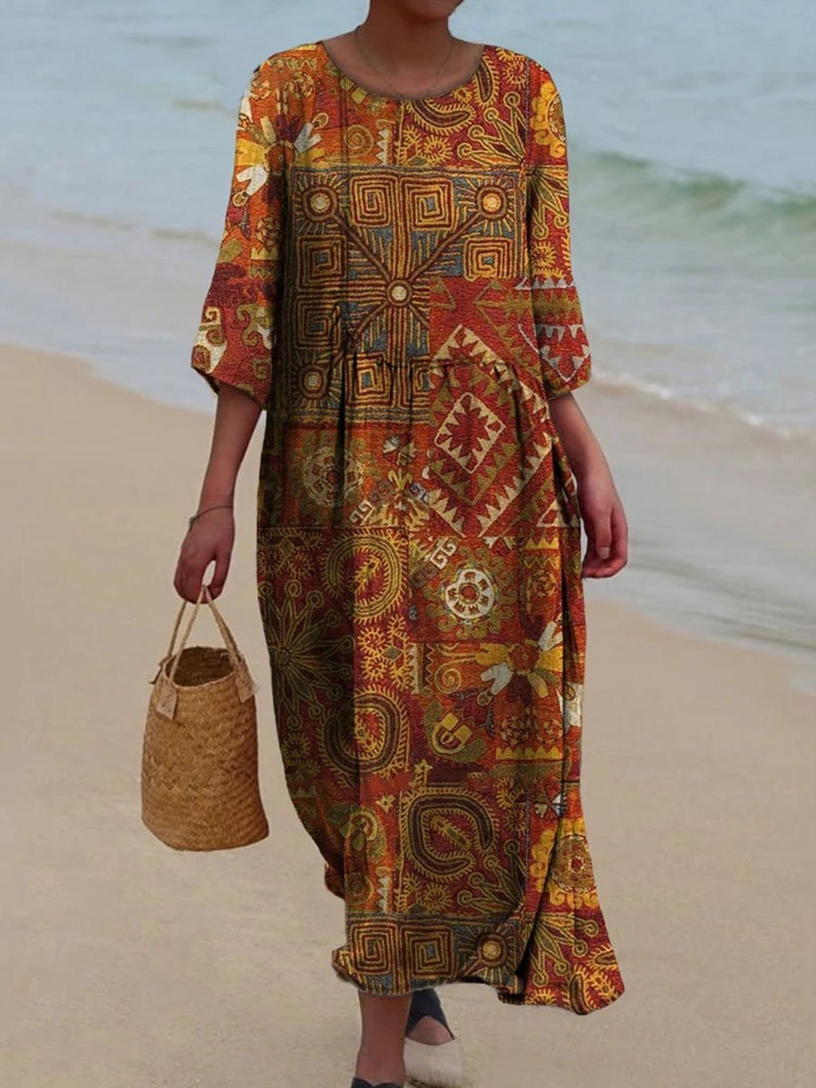 Trendy Floral Printed Midi Dress