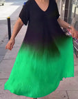 Short Sleeve V Neck Dress