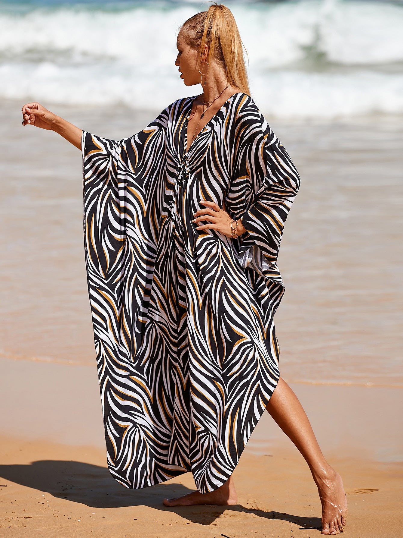 Driftwood Tone Breezy Linen Dress
