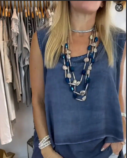 Flowy Sleeveless Tunic Top for Casual Wear