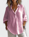 Soft Cotton Blend Blouse – Flowy, Elevated Essential for Workdays or Relaxed Weekend Looks
