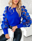 Petal Sleeve Round Neck Blouse