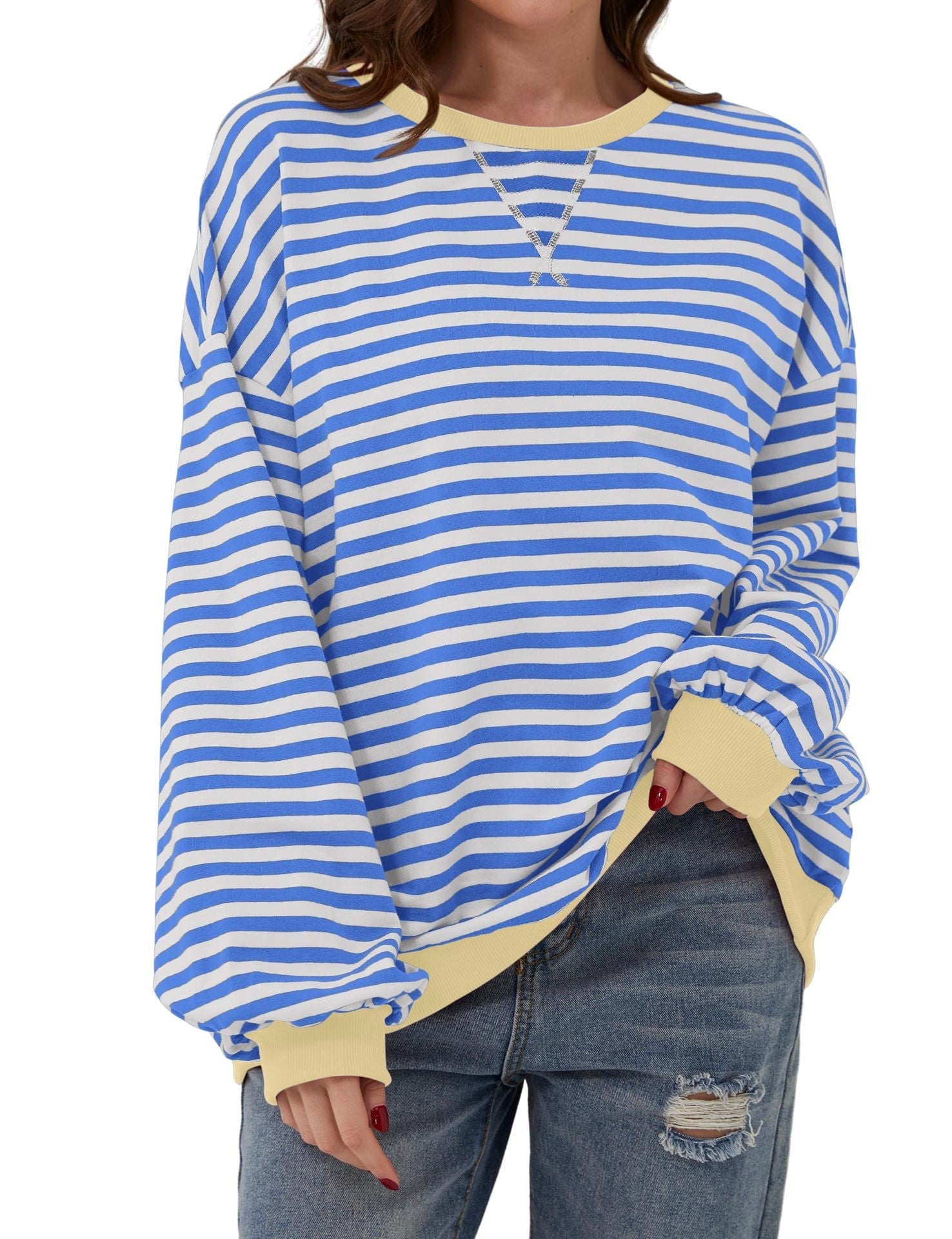 Long Sleeve Striped Pullover Casual Shirt
