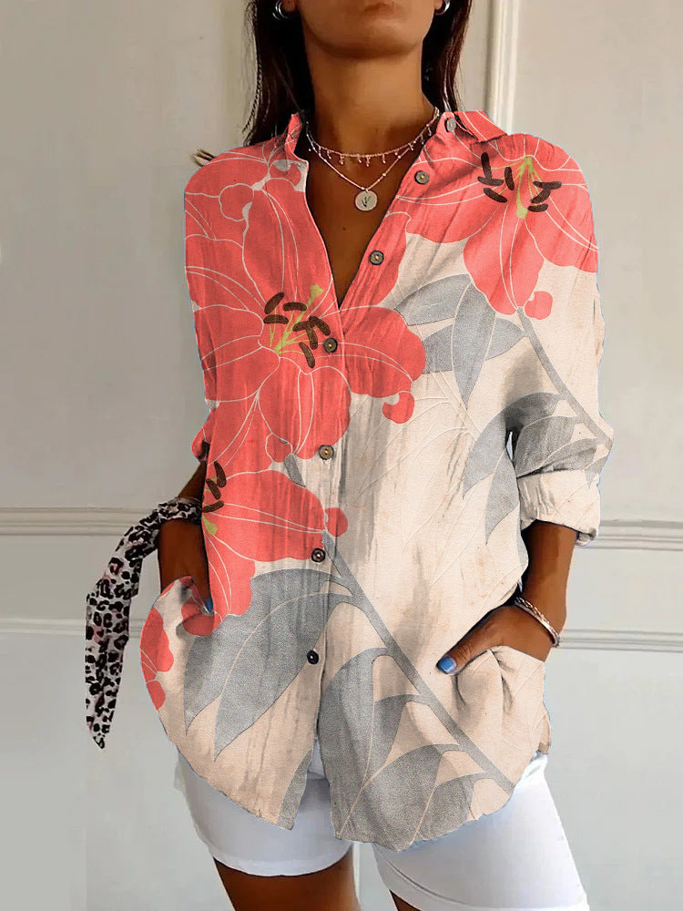 Printed Floral Blouse with Breezy Feel