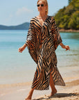 Lightweight Kaftan Dress in Coastal Tones
