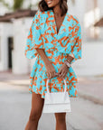 Flowy Batwing Dress with Elegant V Neck