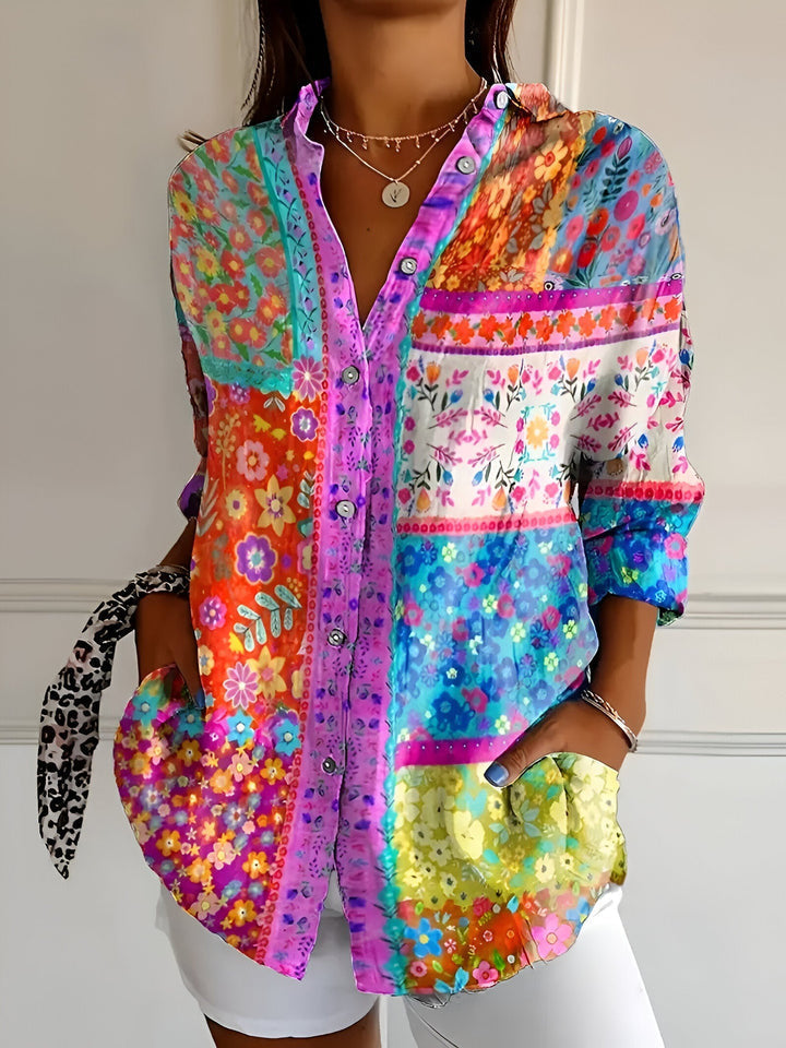 Flowy Floral Print Blouse for Everyday Wear