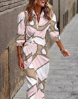 Striped Print Long Shirt Dress