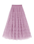 Flowy Layered Mesh Midi Skirt