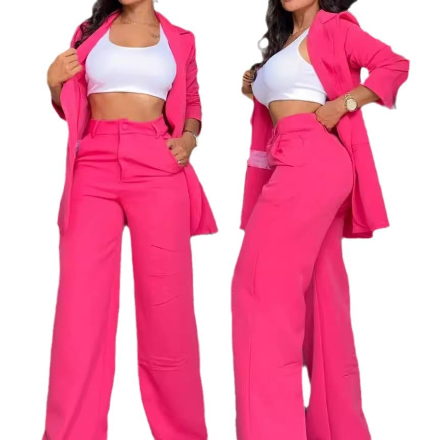 Women’s Lapel Suit with Straight Pants