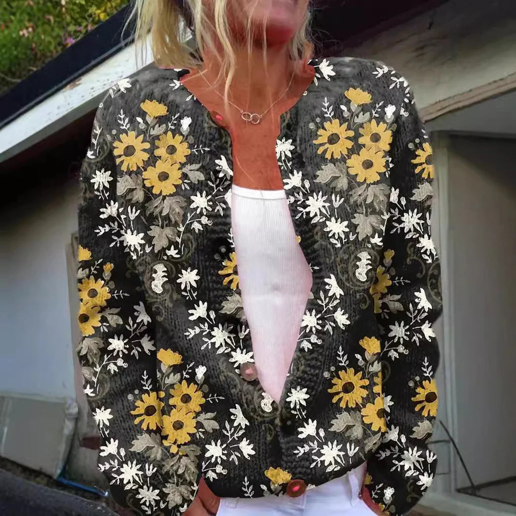 Casual Women’s Cardigan with Digital Print