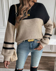 Casual Round Neck Pullover Long Sleeve Women's Sweater