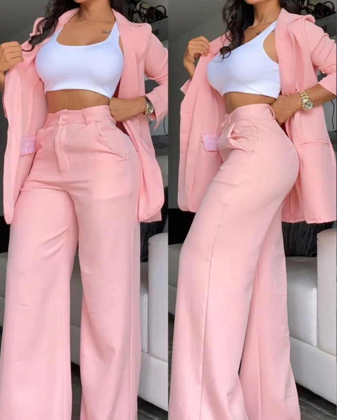 Women’s Lapel Suit with Straight Pants