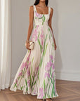Cross-Border Floral Pleated Dress