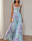 Cross-Border Floral Pleated Dress