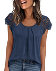Hollow Sleeve Round Neck Top