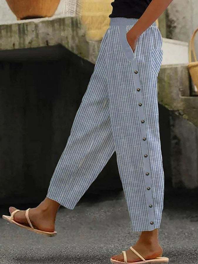Fashion Stripe Crop Pants