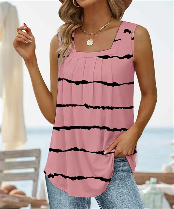 Fashion Sleeveless Square Neck Top