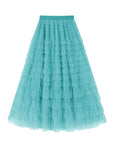Flowy Layered Mesh Midi Skirt