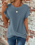 Elegant Short Sleeve Twist Top