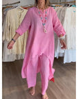 Breathable Cotton Linen Two Piece set
