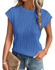 Ribbed Round Neck Tops