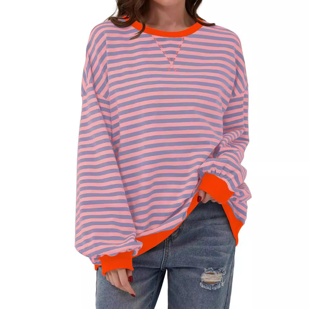 Long Sleeve Striped Pullover Casual Shirt