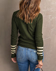 Women's Striped Long Sleeve Knitted Sweater